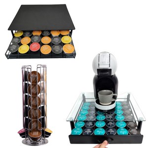 맨사템 돌체구스토 호환 커피 캡슐 보관함 거치대 디스펜서 정리함, 1개, (스틸)36구 보관함