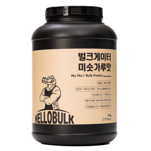 헬로벌크 게이너 살찌는 단백질보충제 벌크업 식사대용 프로틴 미숫가루맛, 2kg, 1개
