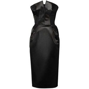 메종 마르지엘라 크러시드 새틴 미디 드레스