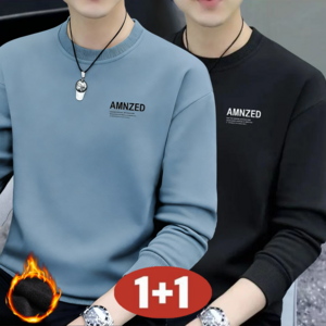 오스틱니 남성 겨울 1+1 초특가 루즈핏 보온 긴팔 라운드 기모 맨투맨 티셔츠