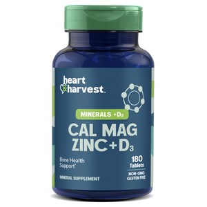 Heart & Harvest 미네랄 칼 마그 아연 + D3 타블렛, 180정, 1개