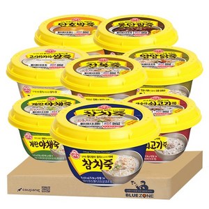 오뚜기죽8종 세트(전복죽+새송이쇠고기죽+영양닭죽+참치죽+계란야채죽+고시히카리쌀죽+단호박죽+통단팥죽)