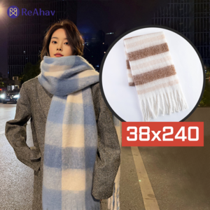레아하브(ReAhav) 파스텔 체크 머플러 겨울 목도리
