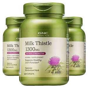 GNCHERBALPLUS 밀크 시슬 1300mg 캐플릿, 120정, 3개