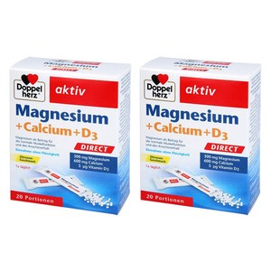 도펠헤르츠 액티브 마그네슘 300mg + 칼슘 600mg D3 5mcg, 20회분, 2개