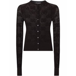 돌체앤가바나 DG 로고 레이스 스티치 가디건, 블랙계열, Italy 44(KR 66)