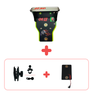 오케이샵 배달대행거치대 1구지붕형 세트, 블루컬러+U볼트마운트+아이폰젠더