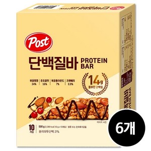 포스트 단백질바, 500g, 6개