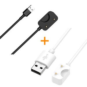 1+1 엔터콘 갤럭시핏3 충전 케이블, 1. USB A 블랙 + USB A 화이트