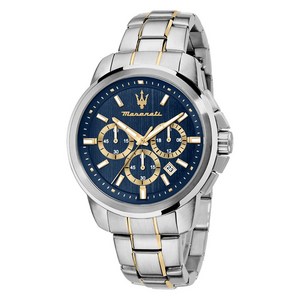 마세라티 남성 석세소 스틸 밴드 쓰리 아이즈 크로노그래프 쿼츠 시계 44mm R8873621016