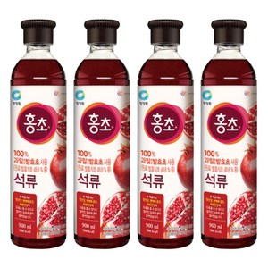 청정원 홍초 100% 자연발효초 사용 석류, 900ml, 4개