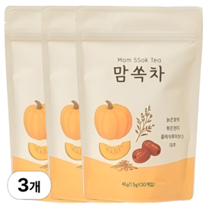카페인 없는 맘쏙차 늙은호박 볶은현미 루이보스 대추 호박 붓기차, 30개입, 1.5g, 3개