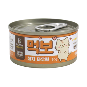 먹보 고양이캔 고양이 간식 1박스, 24개, 80g, 참치타우린