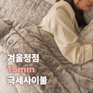 [당일출고] 에그룸 시그니처 HOT 15mm 장모 극세사 겨울 차렵이불 3color