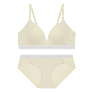 게스언더웨어 라이트 글램 노와이어 브라 팬티 세트 - 크림