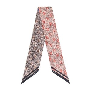 발리 플로럴 프린트 실크 넥 보우