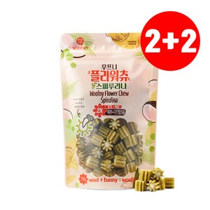 2+2 썬더펫 우프니 플라워츄 스피루리나 덴탈껌 강아지간식 구강건강 간건강 150g 4개