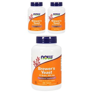 나우푸드 브루어스 이스트 650mg 타블렛, 200정, 3개