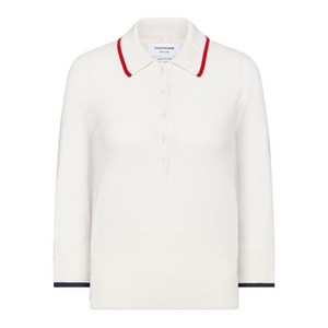 톰 브라운 브라운 65 캐시미어 폴로 탑, 화이트계열, Italy 42(KR 66)