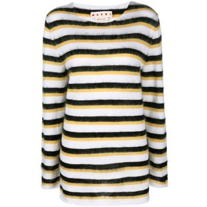 마르니 마르니 브러시드 스트라이프 스웨터, 화이트계열+옐로우계열, Italy 42(KR 55-66)