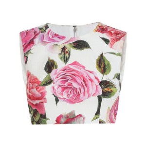 돌체앤가바나 프린트 크롭 탑, 화이트계열+핑크계열, Italy 52(KR 99)