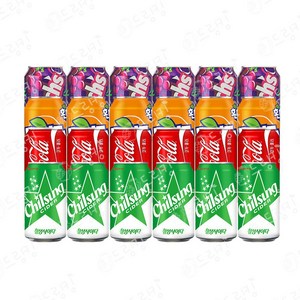 탄산음료 4종 콜라 사이다 환타 웰치 350ml x 24캔 세트, 1세트, 8.4L
