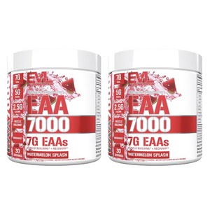 EVLUTIONNUTRITION EAA 7000 필수아미노산 워터멜론 스플래쉬 맛, 282g, 2개