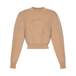 끌로에 로고 자수 울 스웨터, 베이지계열, Standard L(KR 66)