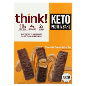 Think Keto 프로틴바 초코 피넛버터 파이 10바 1.41 oz (40 g), 10개, 40g