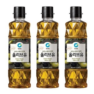 청정원 엑스트라버진 올리브유, 900ml, 3개