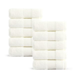 록신 호텔수건 타월 코면사 부드러운 540GSM 40수, 아이보리, 10개