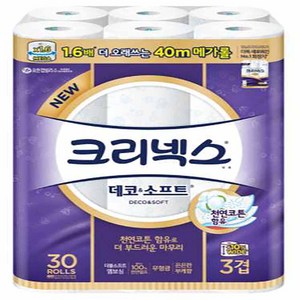 크리넥스 데코앤소프트 3겹 화장지, 40m, 30개입, 1개