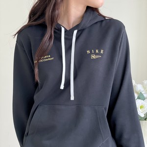 나이키 남녀공용 블랙 풀오버 후드티 가을 트레이닝 검은색 팔토시 포함 남성 여성