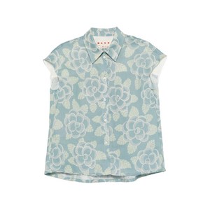 마르니 플로럴 패턴 셔츠, 블루계열+화이트계열, Italy 40(KR 55)