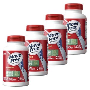 쉬프 무브프리 조인트 헬스 어드밴스드 플러스 MSM 글루코사민 + 콘드로이틴 코티드 타블렛, 120정, 4개