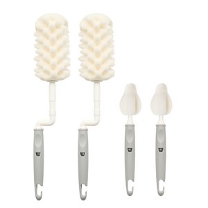 리에또 앵두 회전형 젖병솔 2P 젖꼭지솔 2P 세트, 라이트그레이, 1개