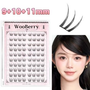 우베리 초경량 노글루 속눈썹 또렷한 아이돌 속눈썹 풀이 필요없는 속눈썹 아이래쉬 9/10/11mm 80pcs
