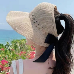 리듬 LITHM 여성 챙넓은모자 돌돌이 와이어 밀짚