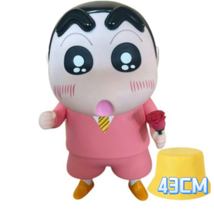 Palm tree당일출발 짱구피규어+모자 43cm 실물 인테리어 크레용 대형, 핑크 양복*짱구+모자