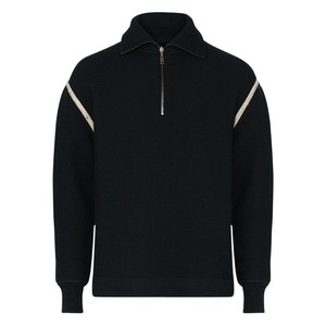 메종 마르지엘라 하프 지퍼 엘보 패치 스웨터