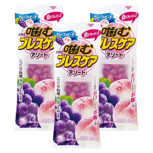 고바야시 씹어먹는 브레스 케어 그레이프 & 피치 25정, 3개
