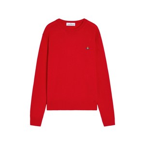 비비안웨스트우드 로고 자수 스웨터, 레드계열, XL(KR 110)