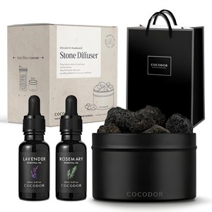 코코도르 스톤 디퓨저 아로마오일 블렌딩 세트 + 쇼핑백, 릴렉싱(라벤더+로즈마리), 20ml, 1세트