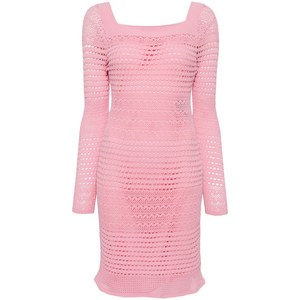 톰포드 오픈 니트 스퀘어 넥 미니 드레스