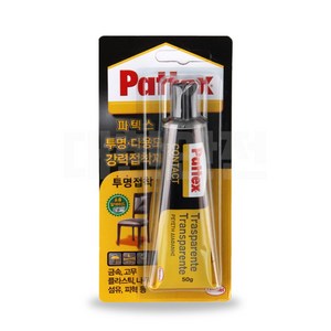 pattex 파텍스 투명 다용도 강력 접착제 50g 고무 가죽 금속 섬유 플라스틱 나무 철 타일 본드, 3개