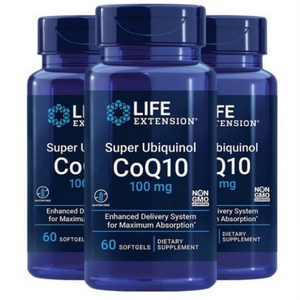 라이프익스텐션 슈퍼 유비퀴놀 CoQ10 100mg 소프트젤, 60정, 3개