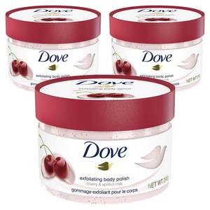 도브 익스폴리에이팅 바디 폴리시 체리 & 애프리콧 밀크, 3개