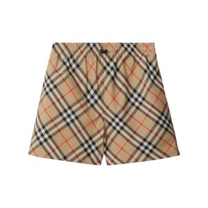 버버리 EKD 체크 프린트 쇼츠, 베이지계열+블랙계열, UK 2(KR 33)