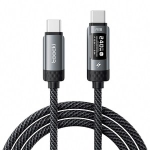 Toocki C타입-C타입 PD3.1 240W OLED 스크린 디지털 디스플레이 초고속 충전케이블