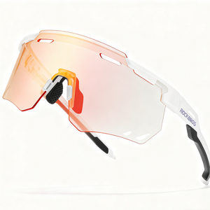 락브로스 SP323 경량화 사이클링 변색 편광 고글 + 안경 클립 케이스 세트, 프리, 클리어+ 샌드, 1개